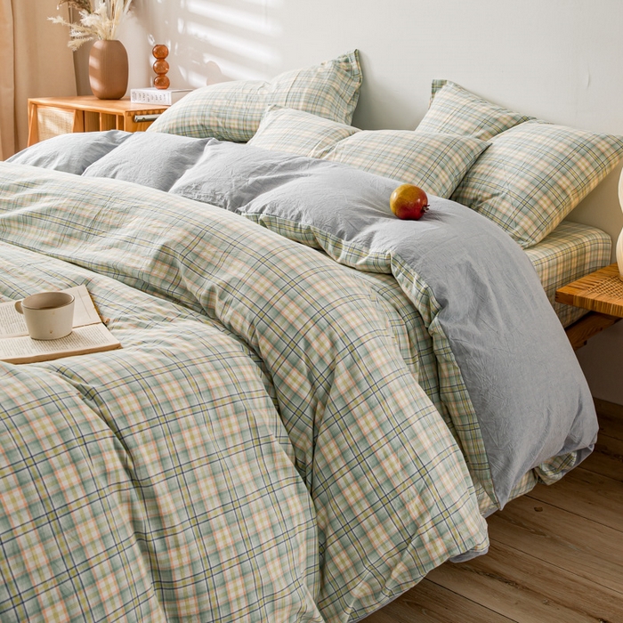 91家纺网 家纺一手货源 找家纺 （总）咏绒家纺工厂店 2025新款A类色织水洗棉四件套