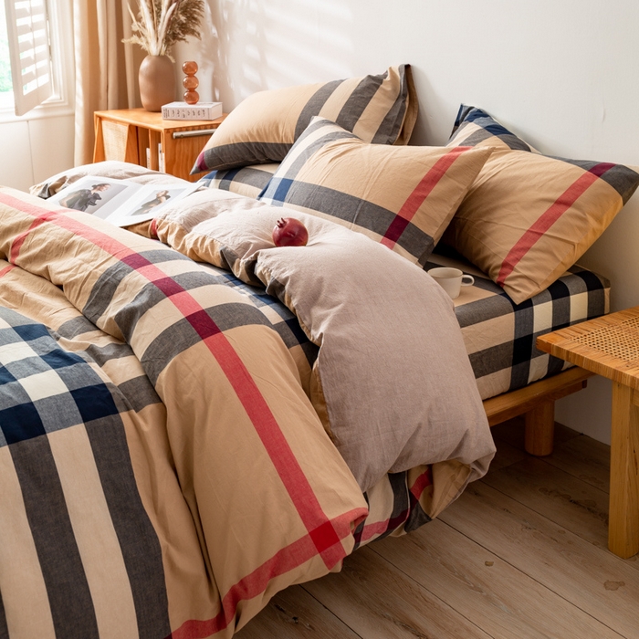 91家纺网 家纺一手货源 找家纺 （总）咏绒家纺工厂店 2025新款A类色织水洗棉四件套