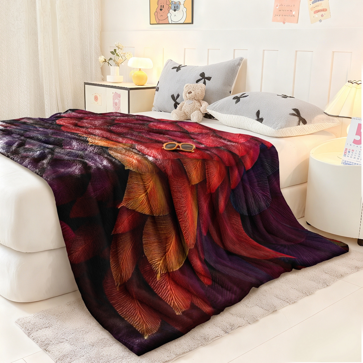 91家纺网 家纺一手货源 找家纺 （总）合纵跨境工厂 2025新款一件定制pod模式jit跨境200G牛奶绒毛毯一件代发temu希音集