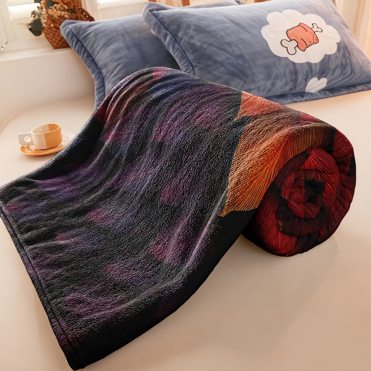 91家纺网 家纺一手货源 找家纺 （总）合纵跨境工厂 2025新款一件定制pod模式jit跨境200G牛奶绒毛毯一件代发temu希音集