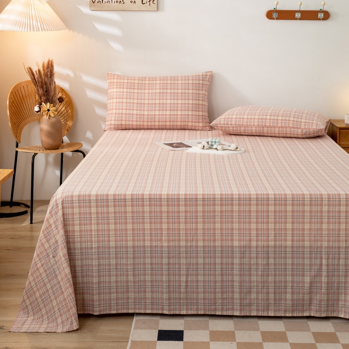 91家纺网 家纺一手货源 找家纺 咏绒家纺工厂店 2025新款A类色织水洗棉四件套 凯利咖