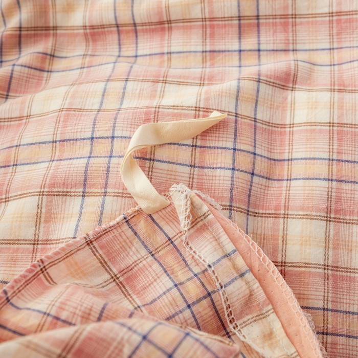 91家纺网 家纺一手货源 找家纺 咏绒家纺工厂店 2025新款A类色织水洗棉四件套 凯利咖