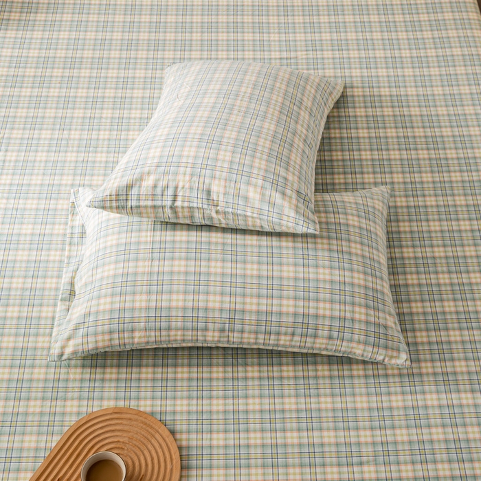 91家纺网 家纺一手货源 找家纺 咏绒家纺工厂店 2025新款A类色织水洗棉四件套 森与绿