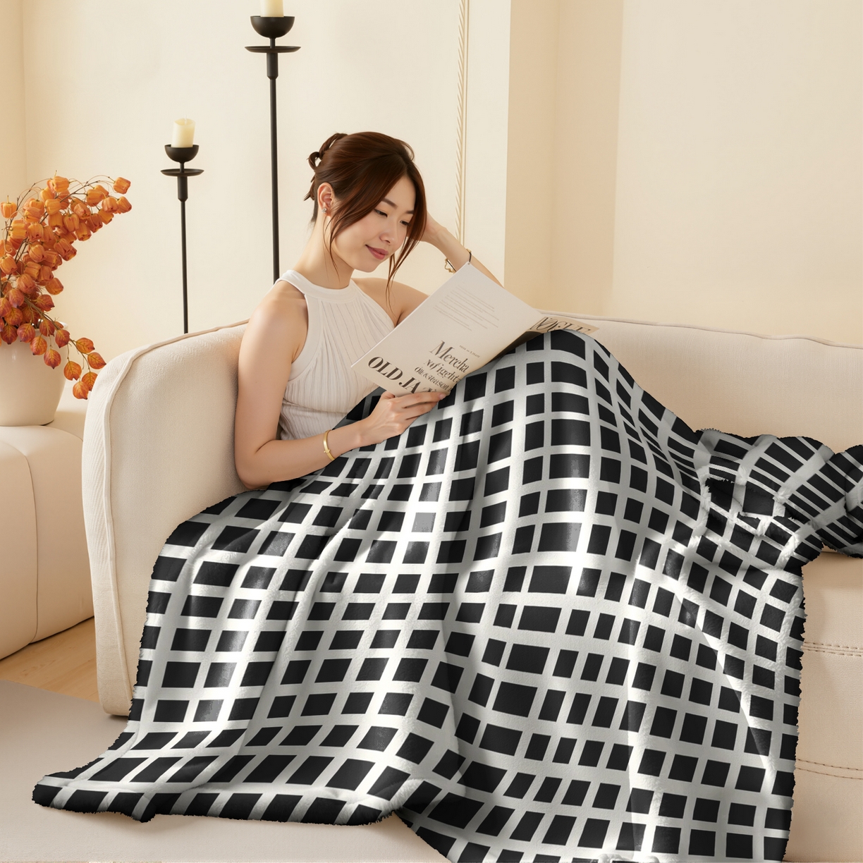 91家纺网 家纺一手货源 找家纺 （总）合纵跨境工厂 2025新款一件定制pod模式jit跨境200G牛奶绒毛毯一件代发temu希音集