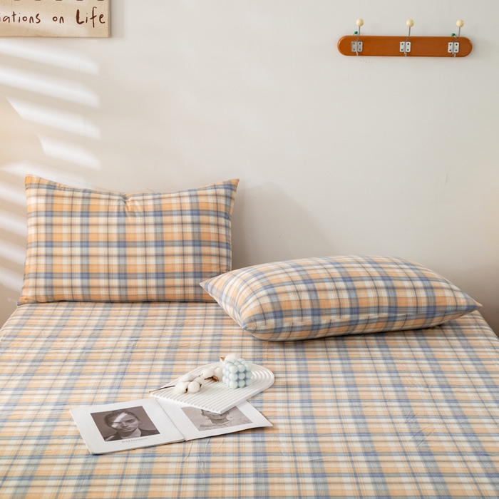 91家纺网 家纺一手货源 找家纺 咏绒家纺工厂店 2025新款A类色织水洗棉四件套 星空米