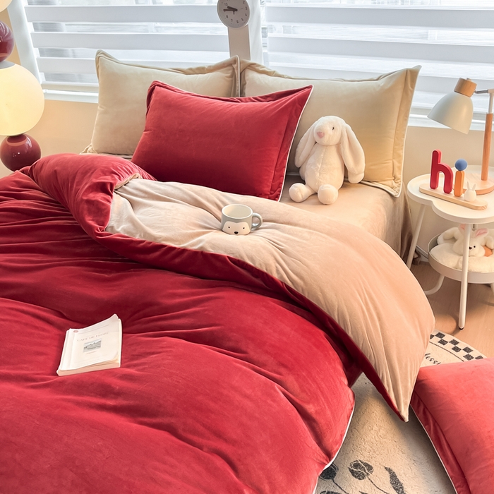 91家纺网 家纺一手货源 找家纺 （总）咏绒家纺工厂店 2025新款加厚婴儿绒牛奶绒四件套9斤工艺款宝宝绒四件套