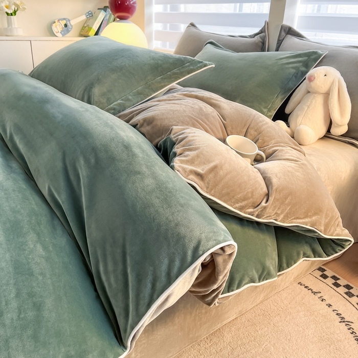 91家纺网 家纺一手货源 找家纺 （总）咏绒家纺工厂店 2025新款加厚婴儿绒牛奶绒四件套9斤工艺款宝宝绒四件套