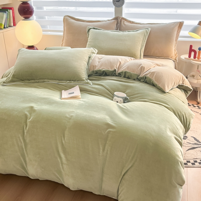 91家纺网 家纺一手货源 找家纺 （总）咏绒家纺工厂店 2025新款加厚婴儿绒牛奶绒四件套9斤工艺款宝宝绒四件套