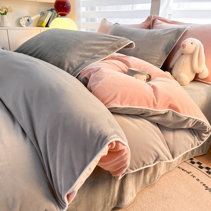 91家纺网 家纺一手货源 找家纺 （总）咏绒家纺工厂店 2025新款加厚婴儿绒牛奶绒四件套9斤工艺款宝宝绒四件套