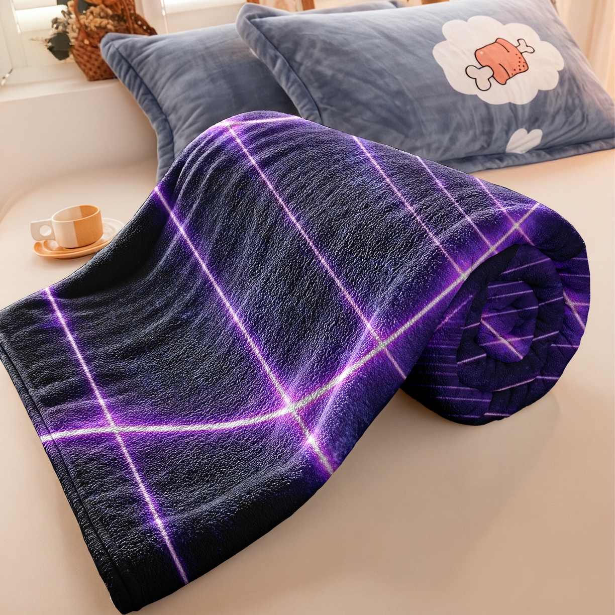 91家纺网 家纺一手货源 找家纺 合纵跨境工厂 2025新款一件定制pod模式jit跨境200G牛奶绒毛毯一件代发temu希音集 015923325