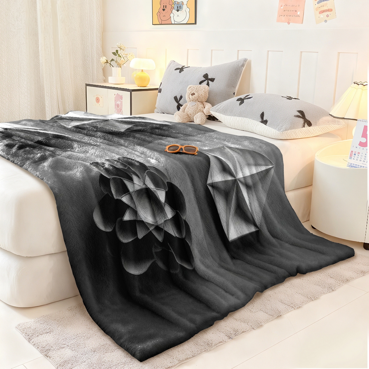 91家纺网 家纺一手货源 找家纺 合纵跨境工厂 2025新款一件定制pod模式jit跨境200G牛奶绒毛毯一件代发temu希音集 015923329