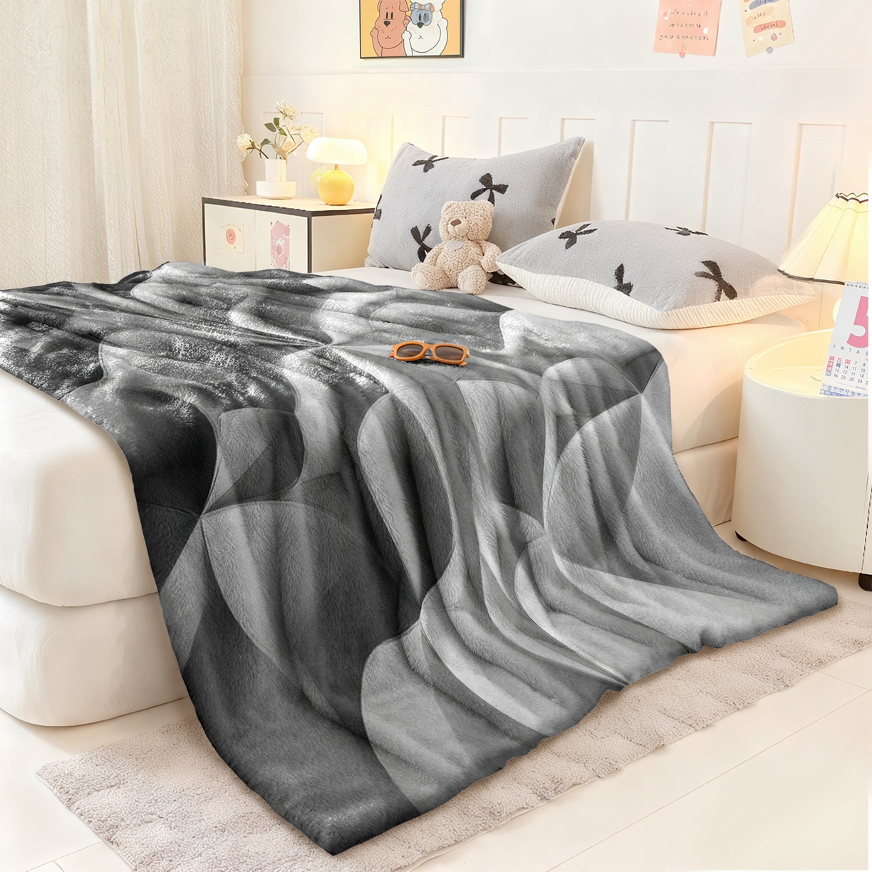 91家纺网 家纺一手货源 找家纺 合纵跨境工厂 2025新款一件定制pod模式jit跨境200G牛奶绒毛毯一件代发temu希音集 015923330