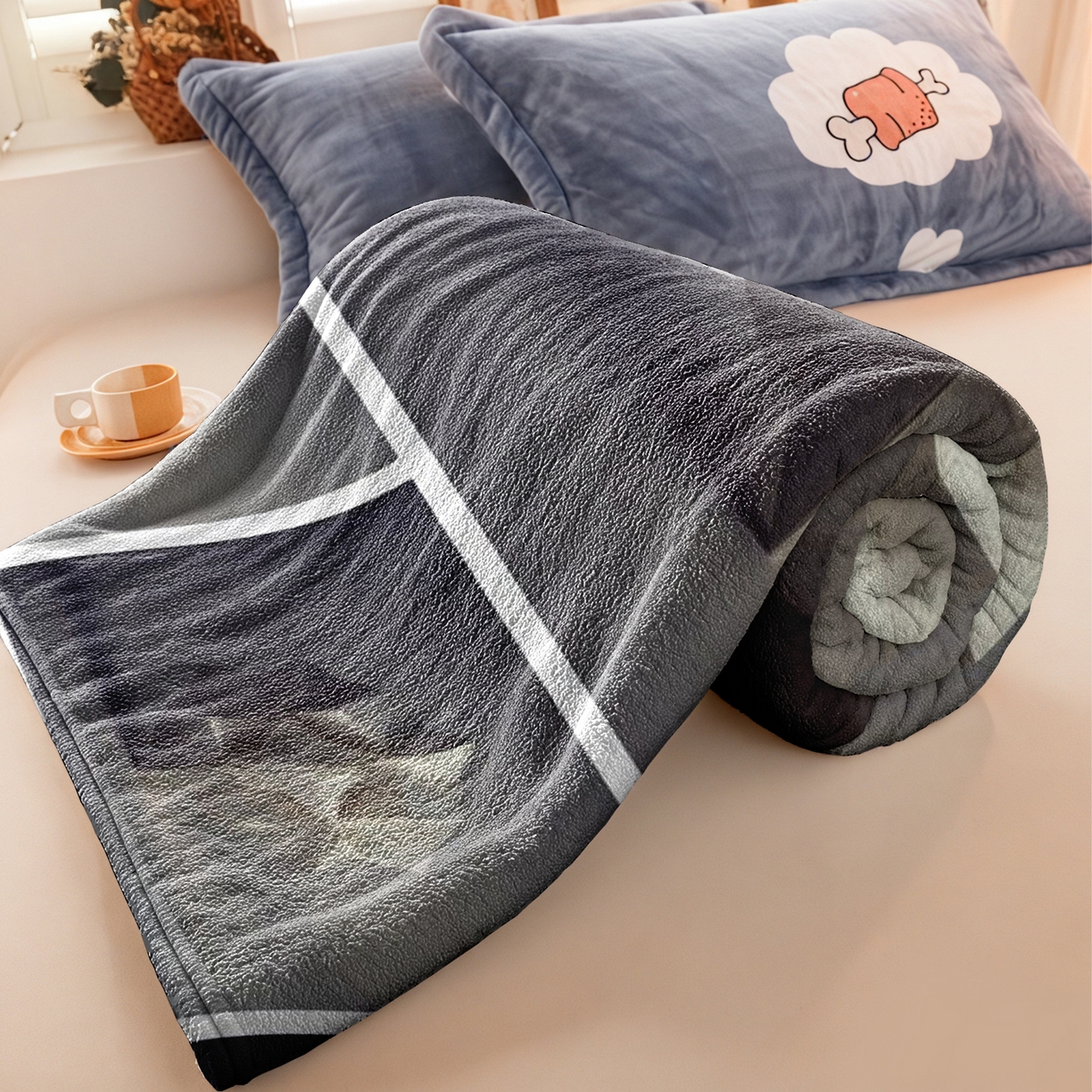 91家纺网 家纺一手货源 找家纺 合纵跨境工厂 2025新款一件定制pod模式jit跨境200G牛奶绒毛毯一件代发temu希音集 015923331