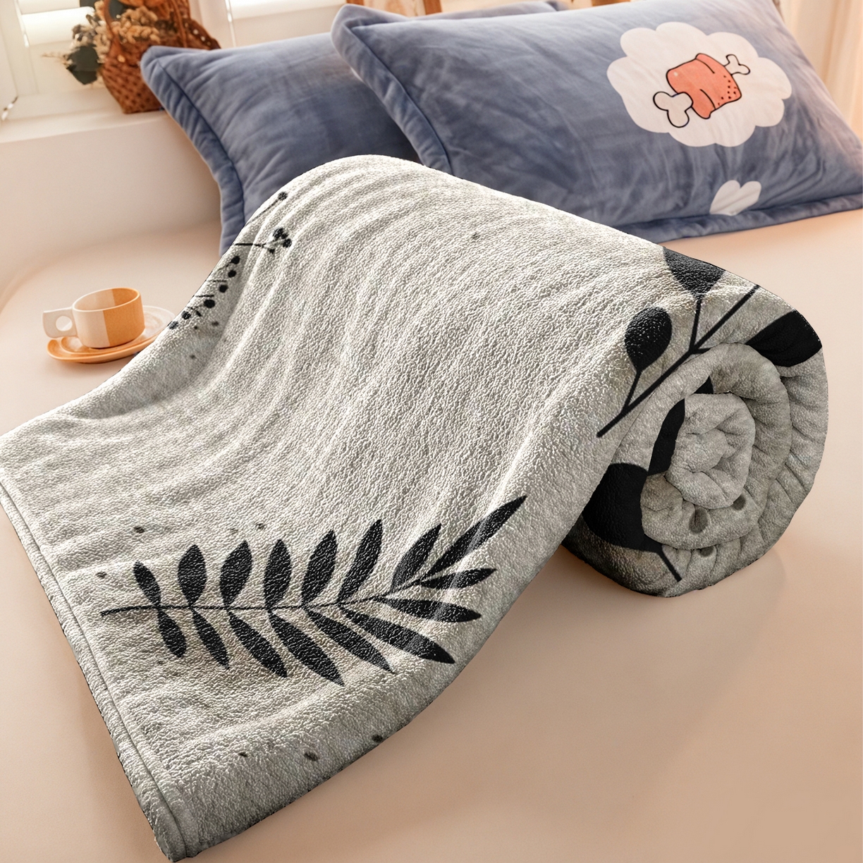 91家纺网 家纺一手货源 找家纺 合纵跨境工厂 2025新款一件定制pod模式jit跨境200G牛奶绒毛毯一件代发temu希音集 015923332