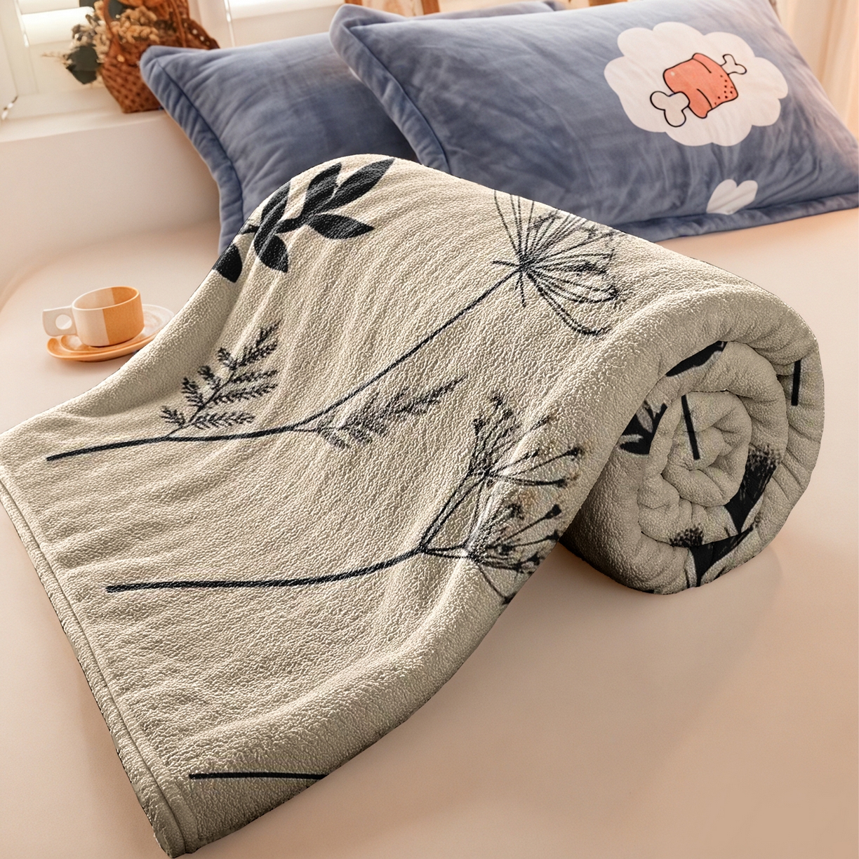 91家纺网 家纺一手货源 找家纺 合纵跨境工厂 2025新款一件定制pod模式jit跨境200G牛奶绒毛毯一件代发temu希音集 015923333