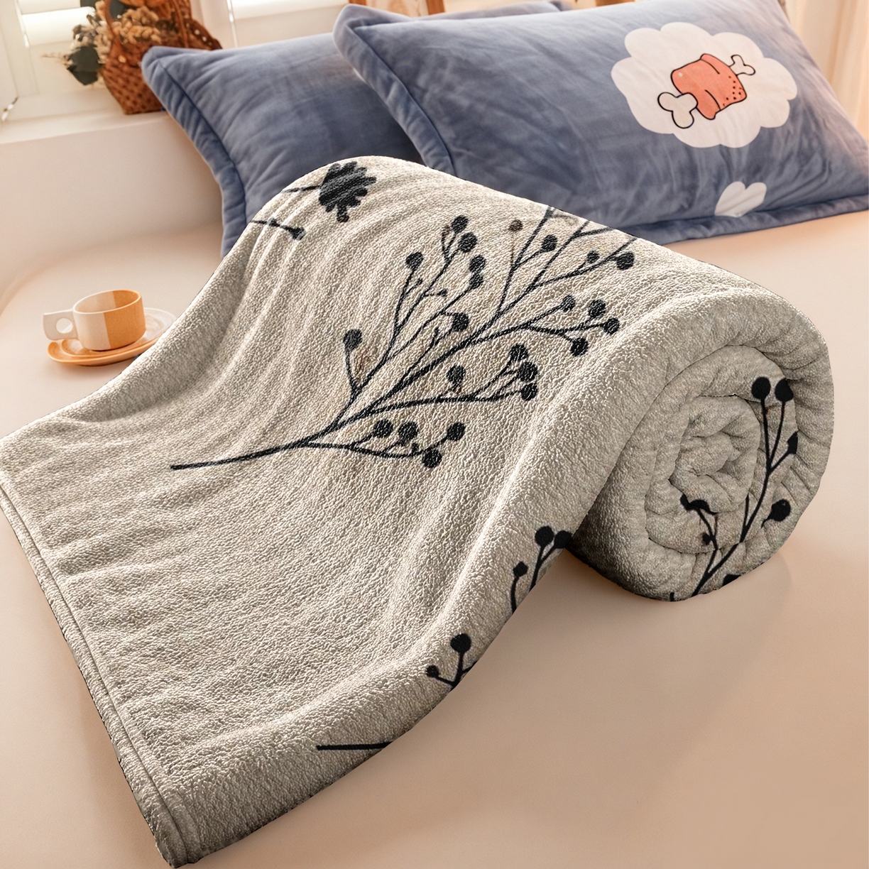 91家纺网 家纺一手货源 找家纺 合纵跨境工厂 2025新款一件定制pod模式jit跨境200G牛奶绒毛毯一件代发temu希音集 015923334