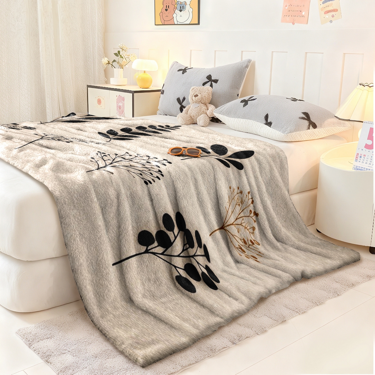 91家纺网 家纺一手货源 找家纺 合纵跨境工厂 2025新款一件定制pod模式jit跨境200G牛奶绒毛毯一件代发temu希音集 015923334