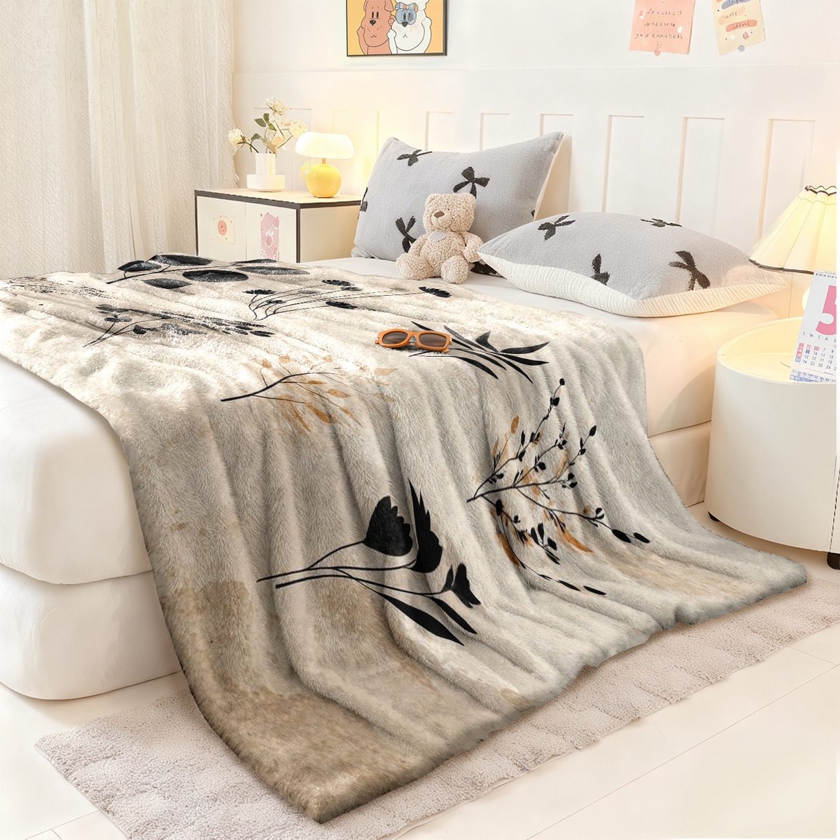 91家纺网 家纺一手货源 找家纺 合纵跨境工厂 2025新款一件定制pod模式jit跨境200G牛奶绒毛毯一件代发temu希音集 015923335