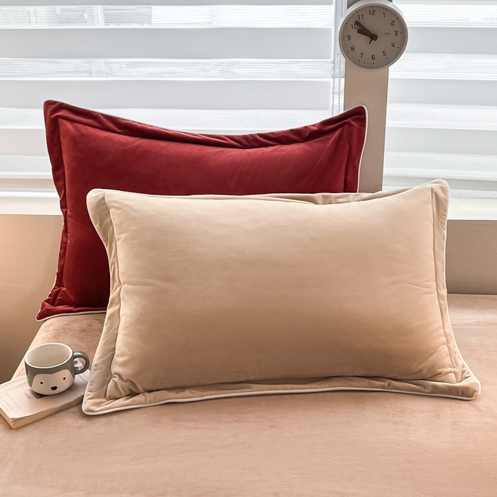 91家纺网 家纺一手货源 找家纺 咏绒家纺工厂店 2025新款加厚婴儿绒牛奶绒四件套9斤工艺款宝宝绒四件套 浅驼+晨曦红