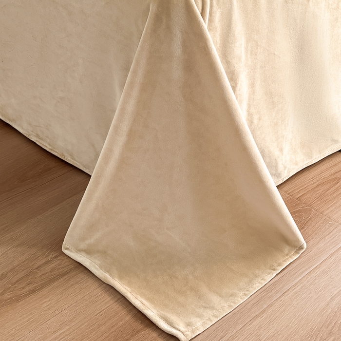 91家纺网 家纺一手货源 找家纺 咏绒家纺工厂店 2025新款加厚婴儿绒牛奶绒四件套9斤工艺款宝宝绒四件套 苔绿+米驼