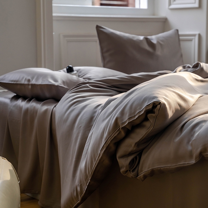 91家纺网 家纺一手货源 找家纺 浩情国际婚庆供货中心 2026新款60支奥地利兰精天丝纯色双拼系列四件套 岩石灰