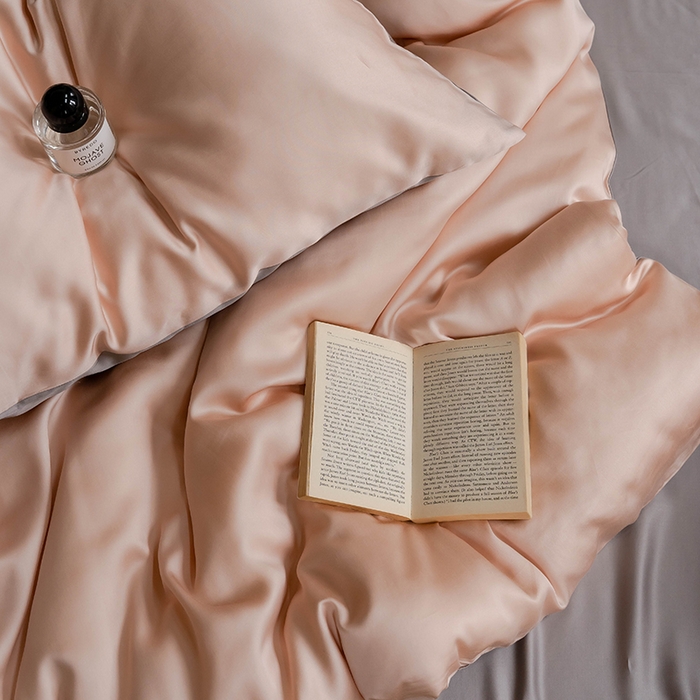 91家纺网 家纺一手货源 找家纺 浩情国际婚庆供货中心 2026新款60支奥地利兰精天丝纯色双拼系列四件套 月光色-岩石灰