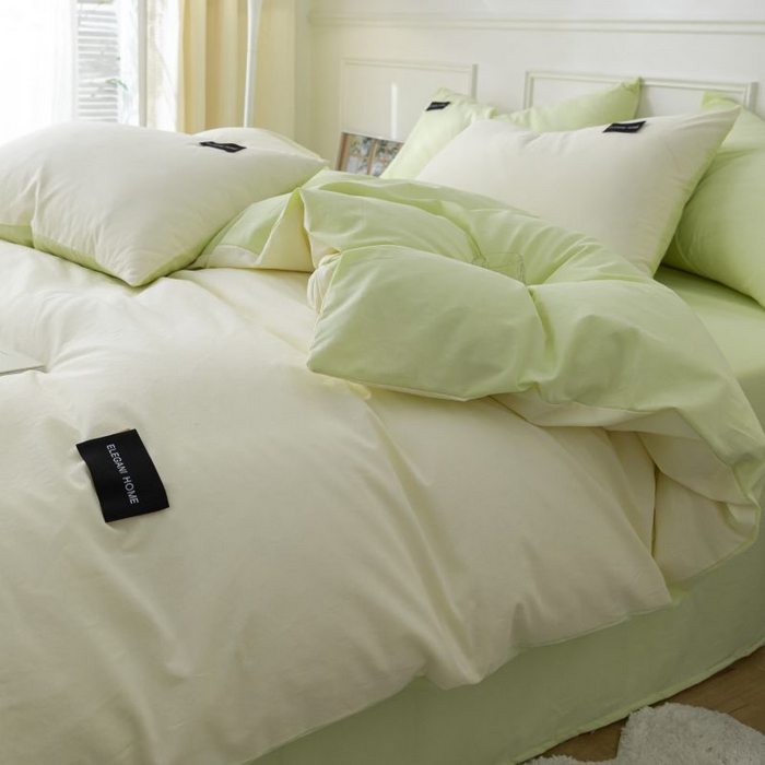 91家纺网 家纺一手货源 找家纺 （总）咏绒家纺工厂店 2025新款全棉纯棉水洗棉双拼款四件套学生三件套