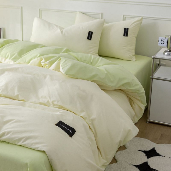 91家纺网 家纺一手货源 找家纺 （总）咏绒家纺工厂店 2025新款全棉纯棉水洗棉双拼款四件套学生三件套