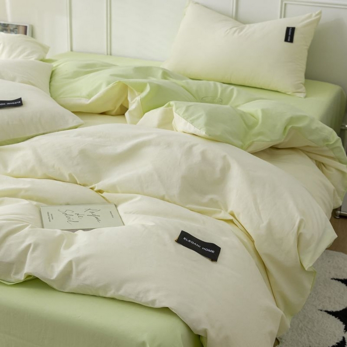 91家纺网 家纺一手货源 找家纺 （总）咏绒家纺工厂店 2025新款全棉纯棉水洗棉双拼款四件套学生三件套