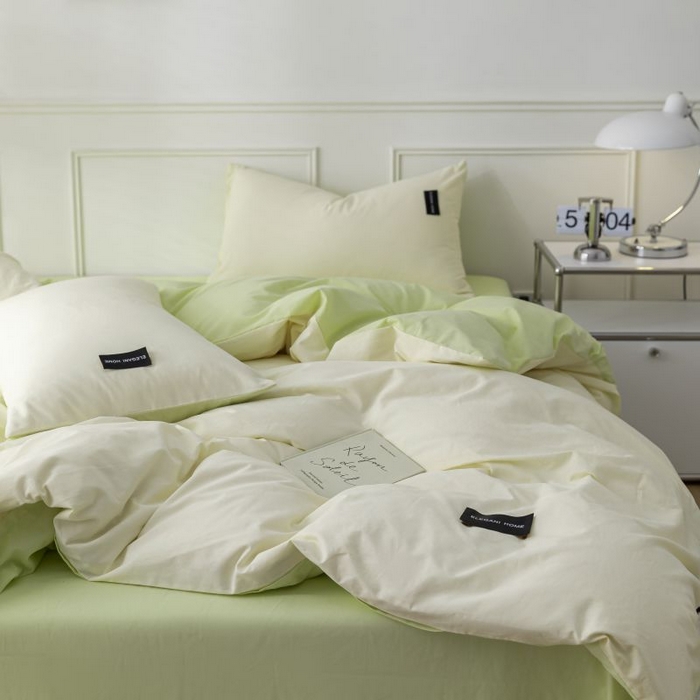 91家纺网 家纺一手货源 找家纺 （总）咏绒家纺工厂店 2025新款全棉纯棉水洗棉双拼款四件套学生三件套