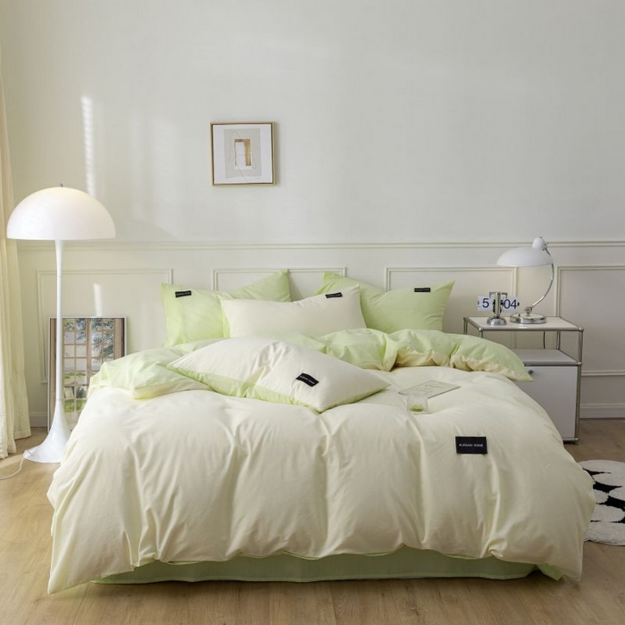 91家纺网 家纺一手货源 找家纺 （总）咏绒家纺工厂店 2025新款全棉纯棉水洗棉双拼款四件套学生三件套