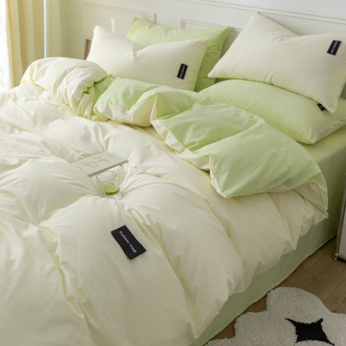 91家纺网 家纺一手货源 找家纺 （总）咏绒家纺工厂店 2025新款全棉纯棉水洗棉双拼款四件套学生三件套