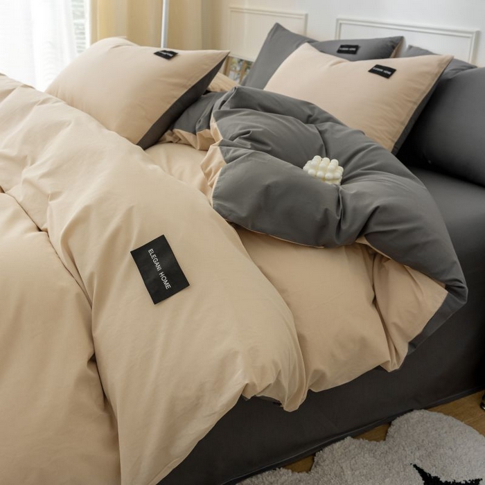 91家纺网 家纺一手货源 找家纺 （总）咏绒家纺工厂店 2025新款全棉纯棉水洗棉双拼款四件套学生三件套