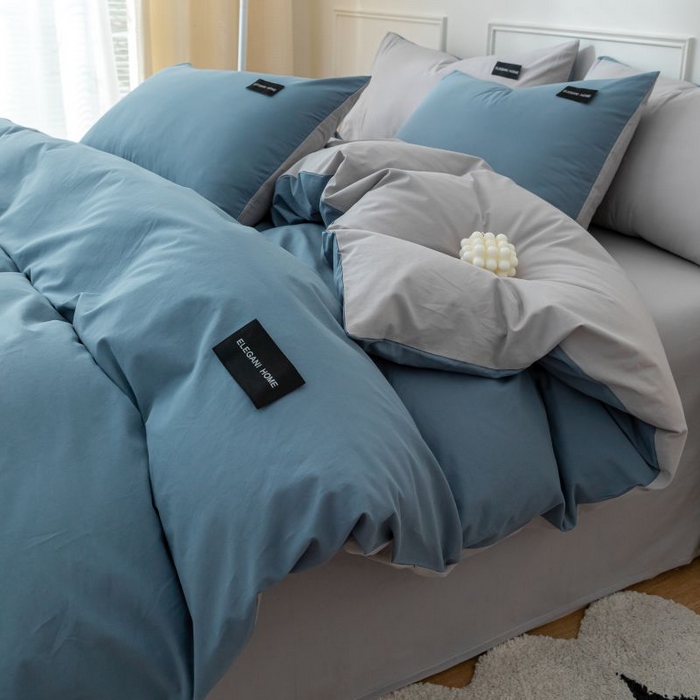 91家纺网 家纺一手货源 找家纺 （总）咏绒家纺工厂店 2025新款全棉纯棉水洗棉双拼款四件套学生三件套