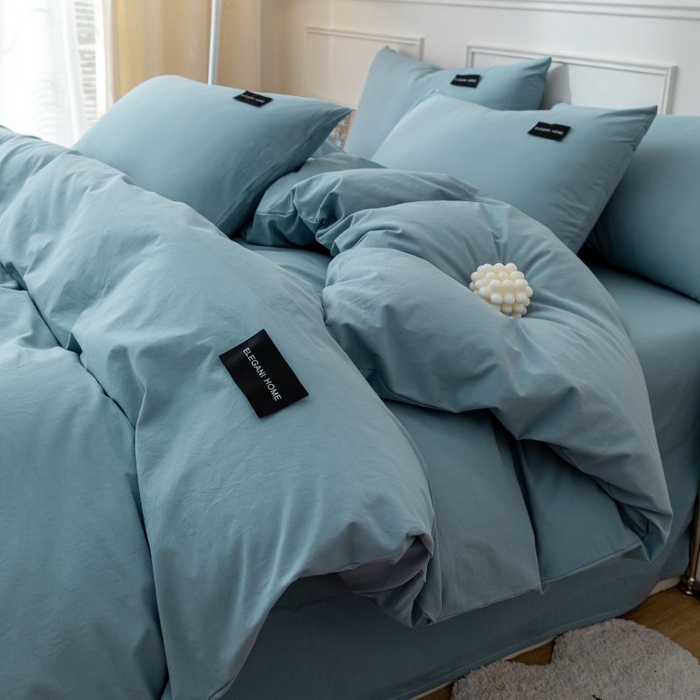 91家纺网 家纺一手货源 找家纺 （总）咏绒家纺工厂店 2025新款全棉纯棉水洗棉双拼款四件套学生三件套