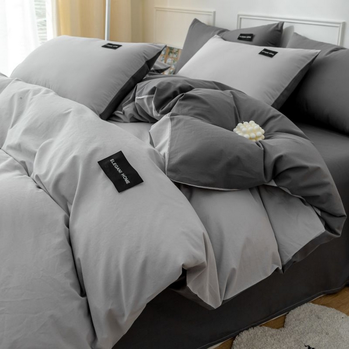 91家纺网 家纺一手货源 找家纺 （总）咏绒家纺工厂店 2025新款全棉纯棉水洗棉双拼款四件套学生三件套