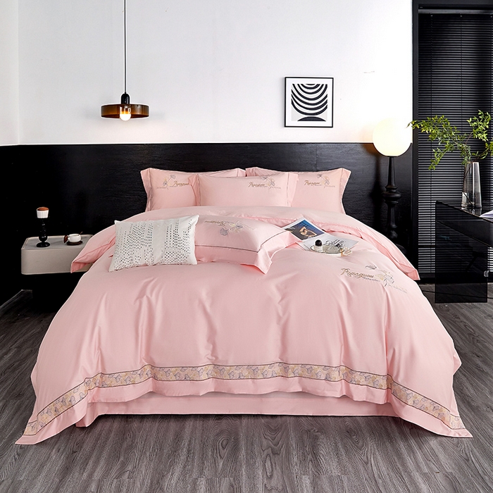 91家纺网 家纺一手货源 找家纺 （总）浩情国际婚庆供货中心 2026新款160S春夏天丝棉高端刺绣系列四件套