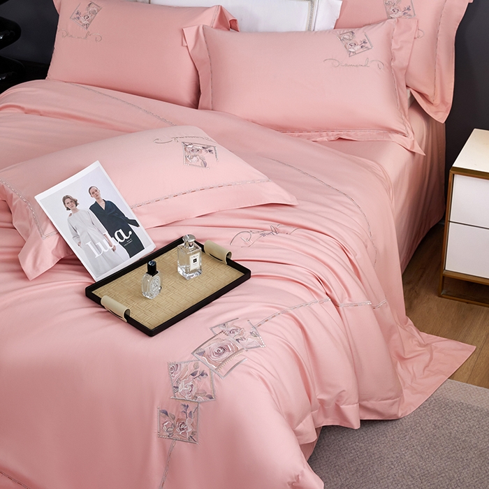 91家纺网 家纺一手货源 找家纺 （总）浩情国际婚庆供货中心 2026新款160S春夏天丝棉高端刺绣系列四件套