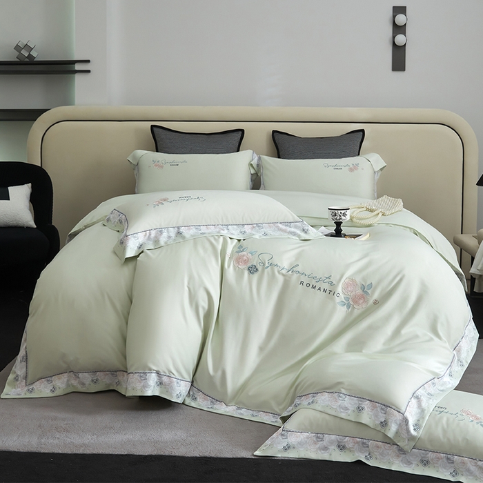 91家纺网 家纺一手货源 找家纺 （总）浩情国际婚庆供货中心 2026新款160S春夏天丝棉高端刺绣系列四件套