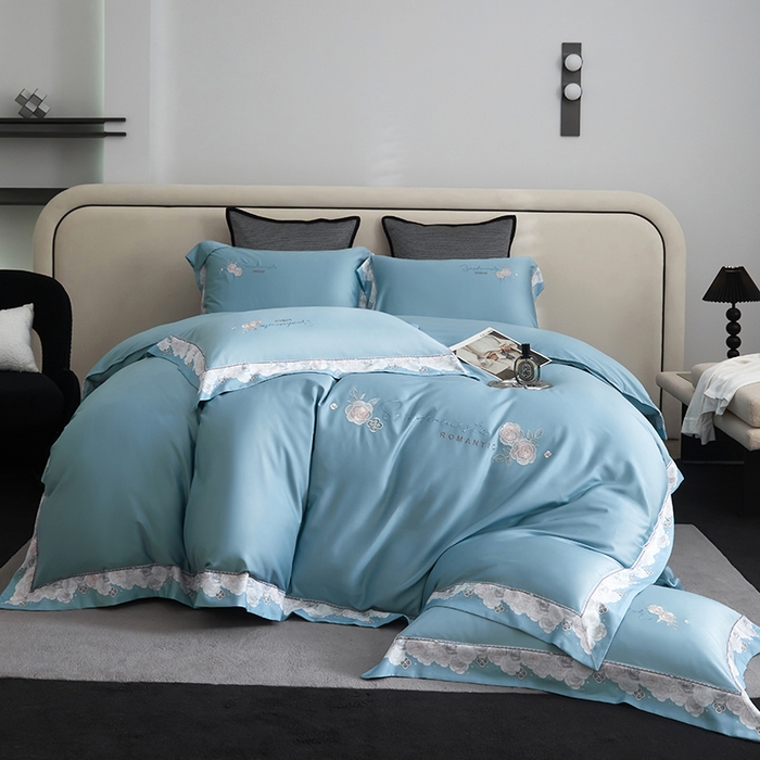 91家纺网 家纺一手货源 找家纺 （总）浩情国际婚庆供货中心 2026新款160S春夏天丝棉高端刺绣系列四件套