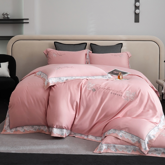 91家纺网 家纺一手货源 找家纺 （总）浩情国际婚庆供货中心 2026新款160S春夏天丝棉高端刺绣系列四件套