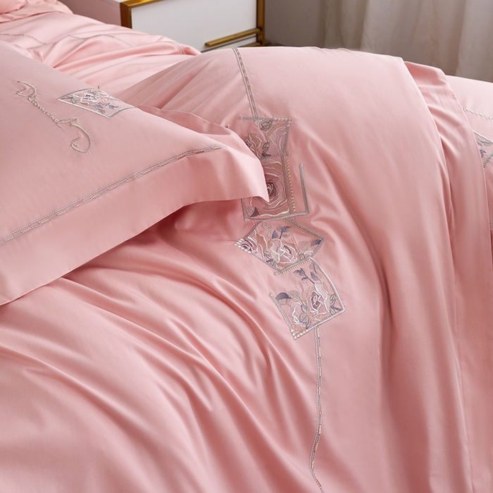 91家纺网 家纺一手货源 找家纺 （总）浩情国际婚庆供货中心 2026新款160S春夏天丝棉高端刺绣系列四件套