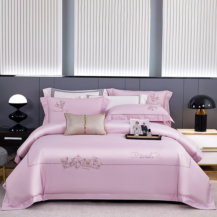 91家纺网 家纺一手货源 找家纺 （总）浩情国际婚庆供货中心 2026新款160S春夏天丝棉高端刺绣系列四件套