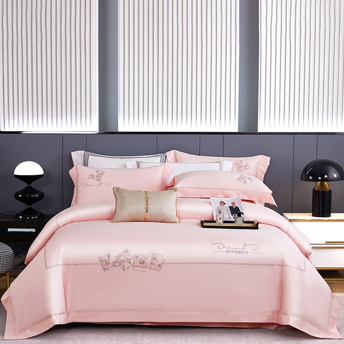 91家纺网 家纺一手货源 找家纺 （总）浩情国际婚庆供货中心 2026新款160S春夏天丝棉高端刺绣系列四件套