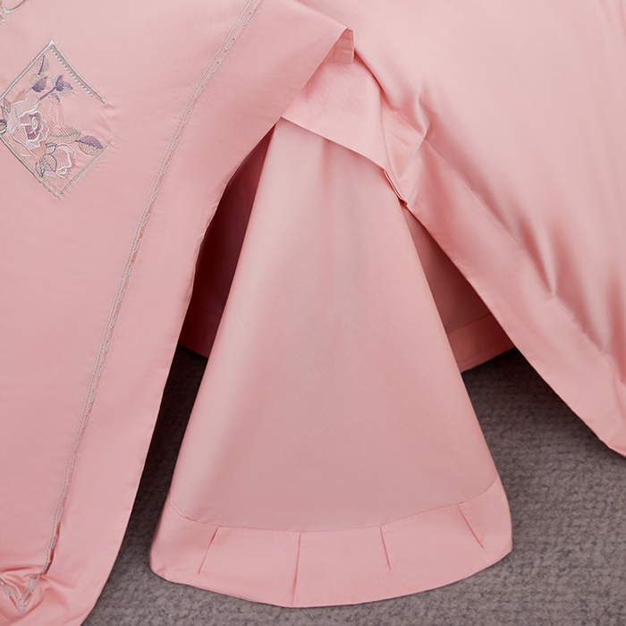 91家纺网 家纺一手货源 找家纺 浩情国际婚庆供货中心 2026新款160S春夏天丝棉高端刺绣系列四件套 诺兰-豆沙