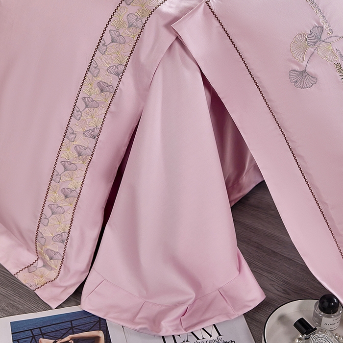 91家纺网 家纺一手货源 找家纺 浩情国际婚庆供货中心 2026新款160S春夏天丝棉高端刺绣系列四件套 银之杏-优雅紫