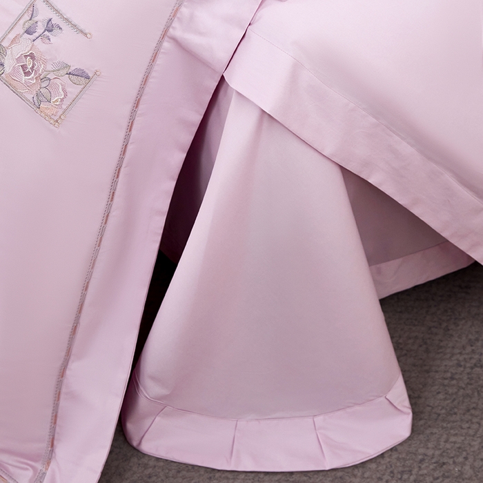 91家纺网 家纺一手货源 找家纺 浩情国际婚庆供货中心 2026新款160S春夏天丝棉高端刺绣系列四件套 诺兰-优雅紫