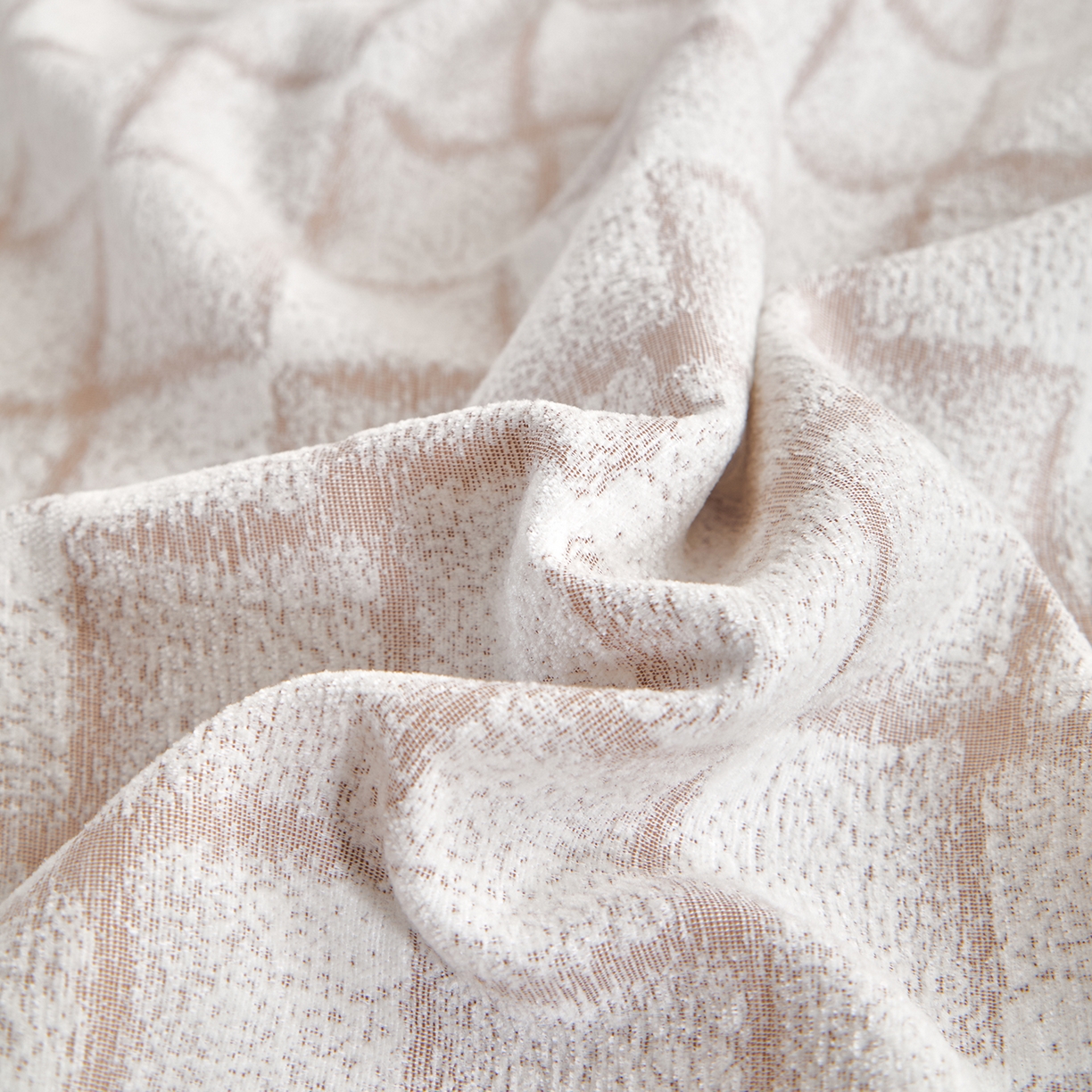 91家纺网 家纺一手货源 找家纺 咏绒家纺工厂店 2025新款雪尼尔棉绒大提花四件套 洛西雅-橡树棕