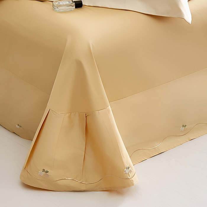 91家纺网 家纺一手货源 找家纺 浩情国际婚庆供货中心 2026新款180支长绒棉重工刺绣四件套 小椿光景-卡其