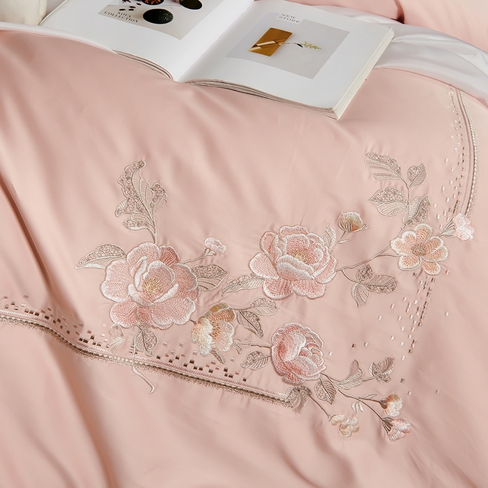 91家纺网 家纺一手货源 找家纺 浩情国际婚庆供货中心 2026新款180支长绒棉重工刺绣四件套 玛格利特-桂花玉